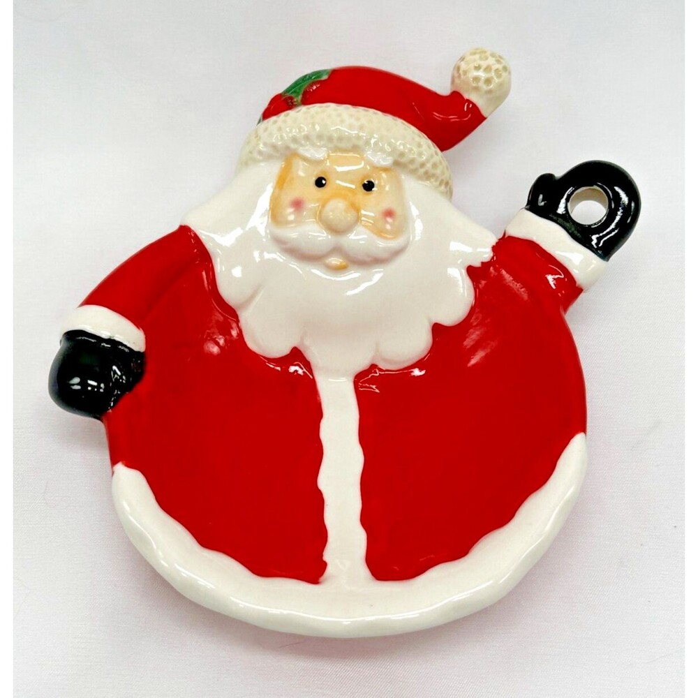 VINTAGE Ganz Santa Claus Face - Christmas Candy/Trinket Dish Plate Ashtray 5"